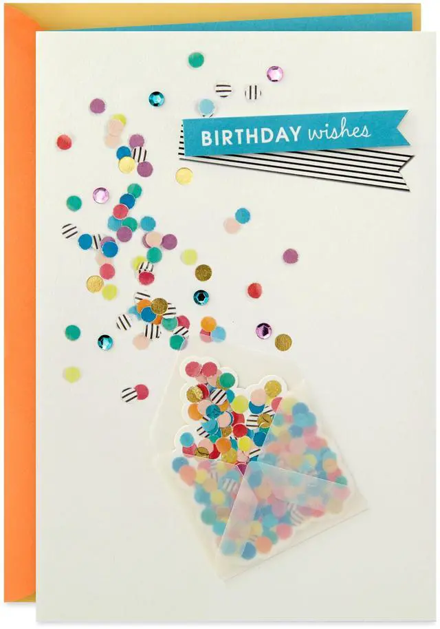 Main image of Birthday Card (Envelope with Confetti). | High Quality Paper