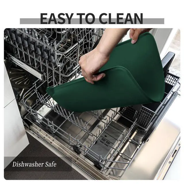 Alt view image 7 of 7 - Silicone Pet Feeding Mat - Waterproof & Non-Slip Dog Cat Placemat | High Raised Edges Prevent Food & Water Spills to Protect Floors, Easy to Clean, Fit for Dog Cat Bowls