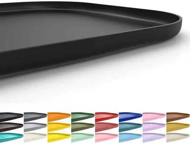 Main image of Waterproof Silicone Pet Food Mat with Raised Edge for Dog & Cat | 19" x 12" Non-Slip Pet Feeding Mats with Lip for Food & Water Bowl, Food Grade, Easy Cleaning, Black