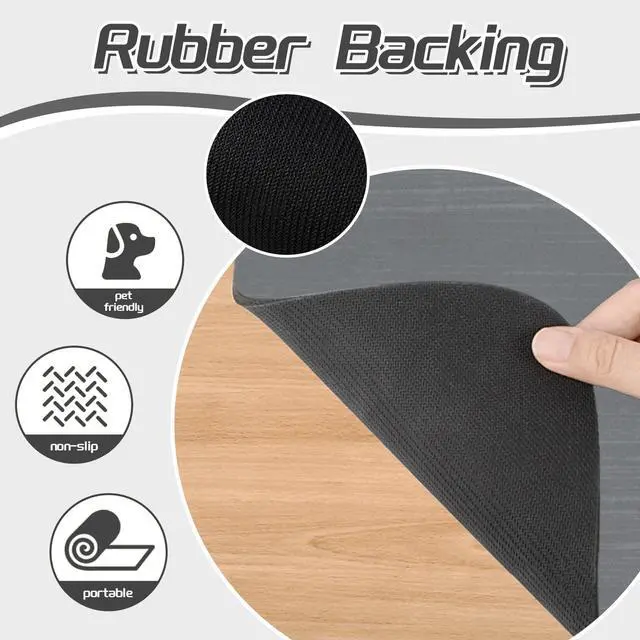 Alt view image 3 of 6 - Cat & Dog Feeding Mat for Bowl-Pet Eating mat,Absorbent Non-Slip,Quick Dry Dog Water Bowl Dispenser Mat,Backing Pet Placemat for Messy Drinkers,Grey.Dog Paw-11.8x19.7 in