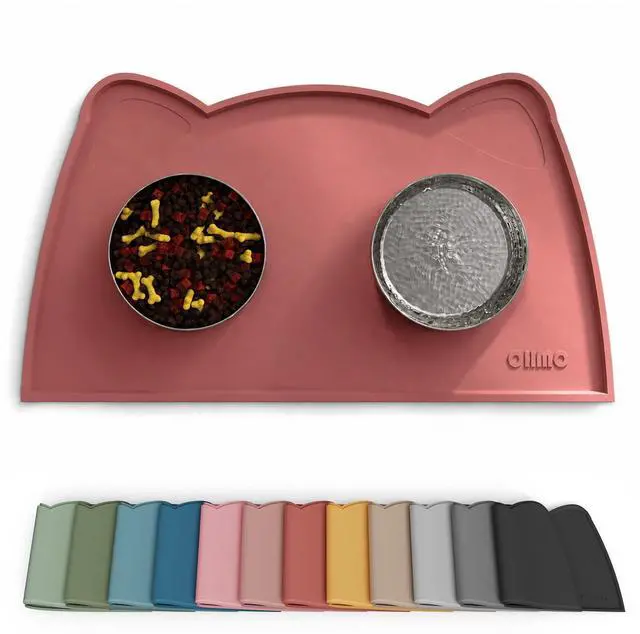 Main image of Cat Food Mat, Silicone Pet Feeding Mat, 18x9.8, Erythrinus | Cute Pet-Inspired Design, Dog Placement for Food, Water Bowl TrayNon-Slip Base, Waterproof, Easy Clean