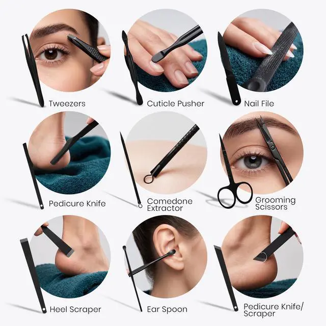 Alt view image 2 of 7 - Manicure Set Professional Nail Clippers Kit | 16 Pcs Manicure & Pedicure Nail Kit for Men Women with Fingernail & Toenail Clippers and Premium Travel Case