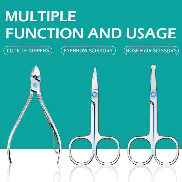 Alt view image 4 of 6 - 26Pcs Manicure Nail Clipper Set for Men Women Gift, Silver Accessories | Family & Travel Essential, Professional Tools, Pedicure Kit, Mens Grooming, Fully Functional, Heavy Duty Steel