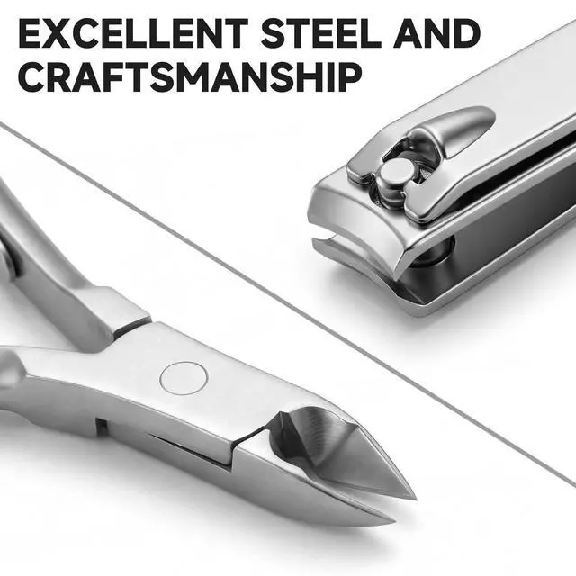Alt view image 4 of 7 - Nail Clippers Set - 15 Pcs Professional Manicure Pedicure Kit Gifts for Fathers Day Men Women, Stainless Steel Fingernail Toenail Cutters, Nail Care Grooming Tools with Luxurious Leather Travel Case