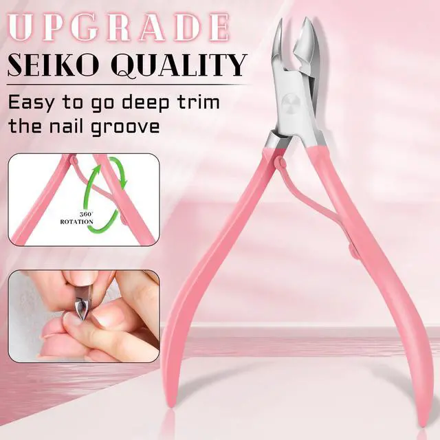 Alt view image 5 of 6 - Manicure Pedicure Set, 12 Pcs Nail Care Kit for Women, Mens Nail Grooming Kit, Manicure & Pedicure Tools & Accessories, Pink Nail Kit Manicure Set Luxury Leather Case for Home Salon Use