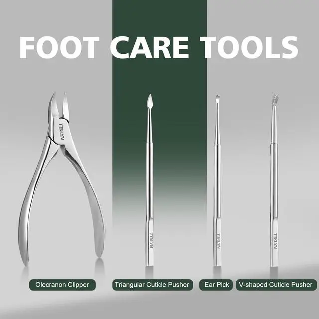 Alt view image 5 of 6 - Manicure Kit for Women with Exquisite PU Leather Case | 8 Pcs Stainless Steel Nail Kit, Precision Pedicure Tools for Feet