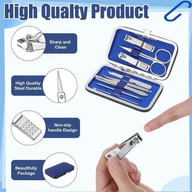 Alt view image 3 of 7 - 12 PCS Manicure Set Bulk Nail Clippers Kit Stainless Steel Fingernail Clippers Set Nail Clippers and Beauty Tools Portable Set Professional with Professional Pedicure Tools for Women Men Grooming Kits