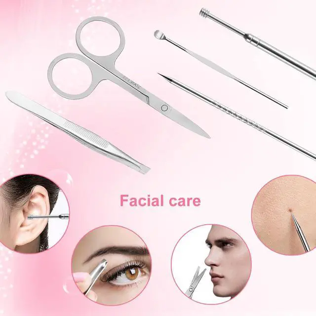 Alt view image 4 of 6 - Manicure Set, Beige, 18Pcs Stainless Steel Nail Clippers | Professional Manicure Kit, Fingernail Toenail Cutters for Men & Women, Pedicure Kit Foot Care, Gift for Family & Friends