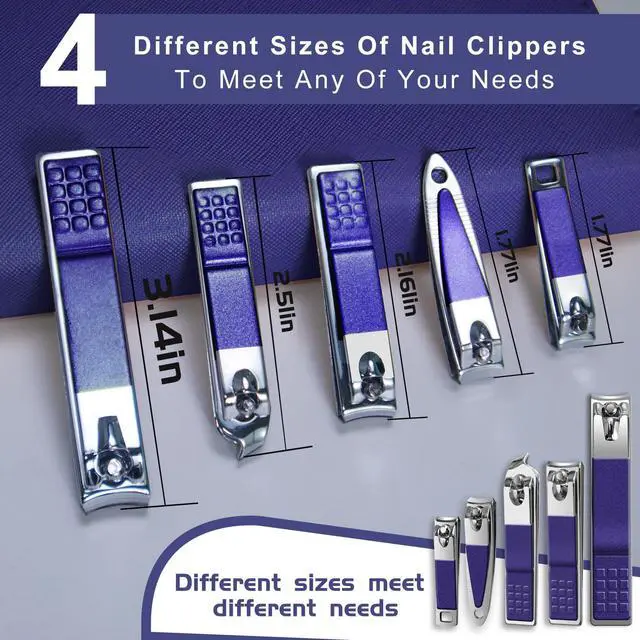 Alt view image 3 of 7 - Manicure Set 30 in 1 Nail Clippers Set,Nail Manicure Kit for Women,RedFlow Toenail Clippers,Pedicure Kit,Pedicure Tools,Suitable for Travel Manicure Tools (Purple)