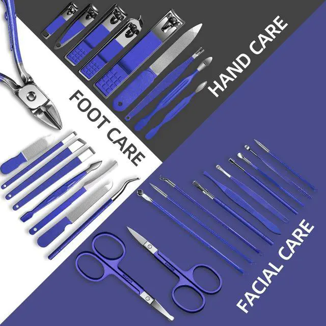 Alt view image 5 of 7 - Manicure Set 30 in 1 Nail Clippers Set,Nail Manicure Kit for Women,RedFlow Toenail Clippers,Pedicure Kit,Pedicure Tools,Suitable for Travel Manicure Tools (Purple)