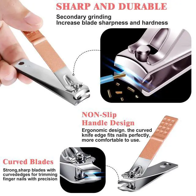 Alt view image 2 of 7 - Manicure Set Pedicure Kit Womens Nail Clippers Set 32 in 1 Professional Grooming Care Tools Nail Kit Including Facial, Fingernails and Toenails Care with Travel Case Women (Rose Pink_32 in 1)