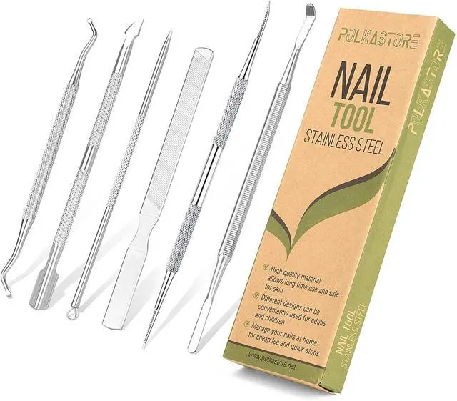 Main image of 6-Pack Ingrown Toenail File and Lifters, Professional Surgical Stainless Steel Ingrown Toenail Removal Tool Kit, Manicure Treatment Pedicure Tools for Feet Under Nail Cleaner Correction Polish Pain