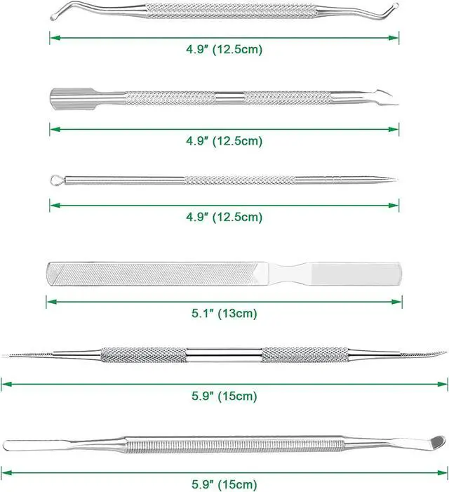 Alt view image 2 of 7 - 6-Pack Ingrown Toenail File and Lifters, Professional Surgical Stainless Steel Ingrown Toenail Removal Tool Kit, Manicure Treatment Pedicure Tools for Feet Under Nail Cleaner Correction Polish Pain