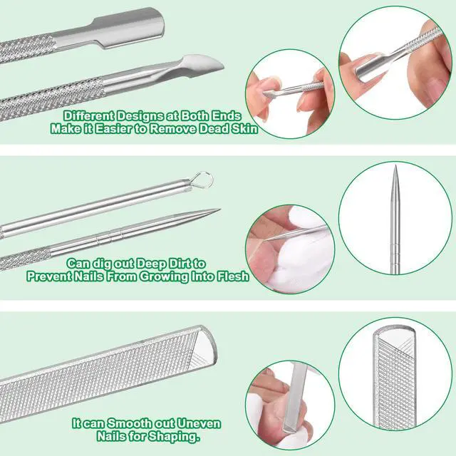 Alt view image 5 of 7 - 6-Pack Ingrown Toenail File and Lifters, Professional Surgical Stainless Steel Ingrown Toenail Removal Tool Kit, Manicure Treatment Pedicure Tools for Feet Under Nail Cleaner Correction Polish Pain