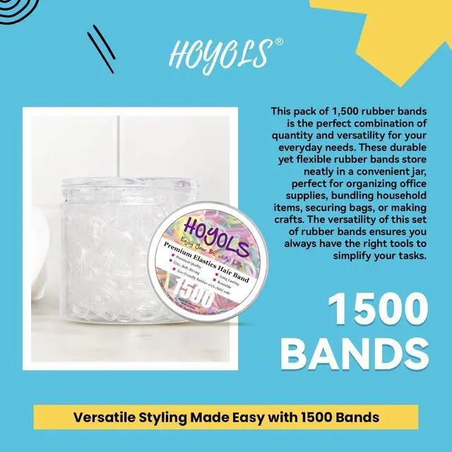 Alt view image 4 of 7 - Clear Hair Ties, 1500 Pcs Small Elastic Rubber Bands | Soft Mini TPU Rubber Bands with No-Snag Stretch Hold for Braids, Ponytails and Daily Styling for Women and Teens