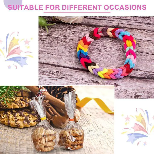 Alt view image 5 of 7 - 350 PCS Multicolor Cotton Hair TiesSoft Seamless Hair Bands | Small Baby Hair Elastics for Kids and Girls, No Crease Finger Ponytail Holders (20 Colors)