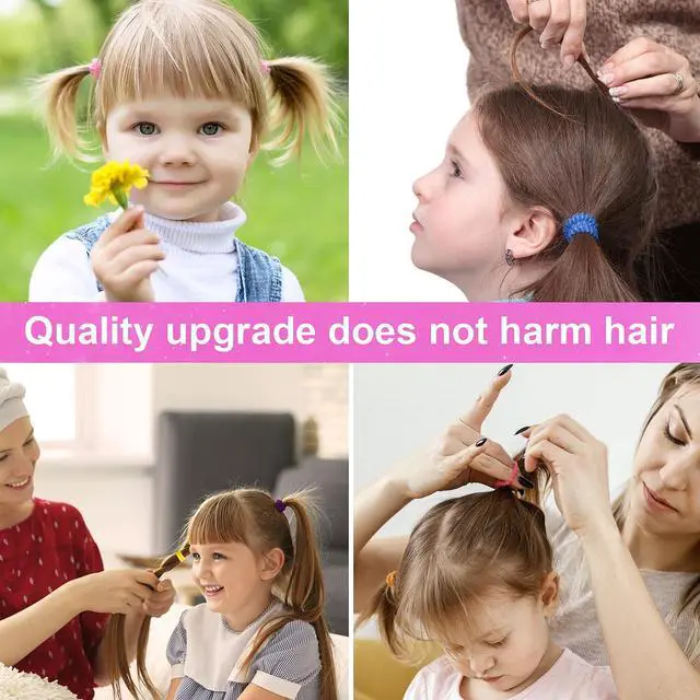 Alt view image 6 of 7 - 350 PCS Multicolor Cotton Hair TiesSoft Seamless Hair Bands | Small Baby Hair Elastics for Kids and Girls, No Crease Finger Ponytail Holders (20 Colors)