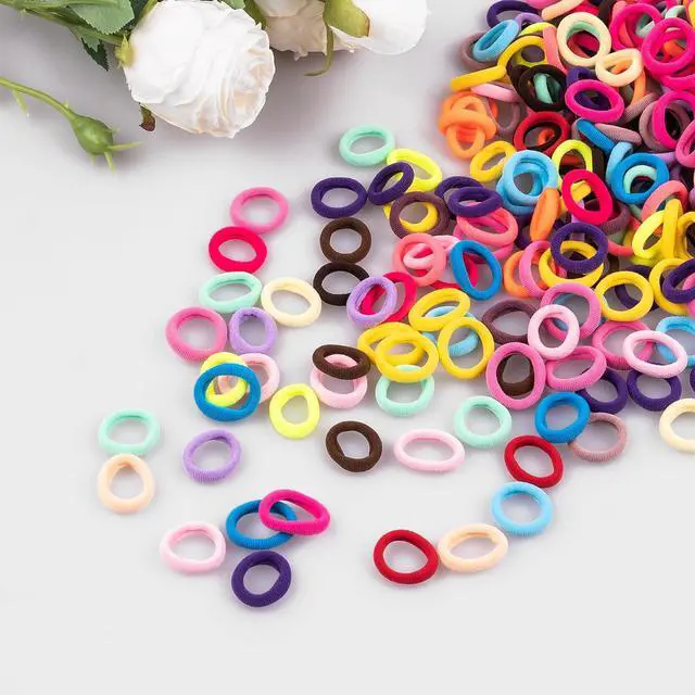 Alt view image 7 of 7 - 350 PCS Multicolor Cotton Hair TiesSoft Seamless Hair Bands | Small Baby Hair Elastics for Kids and Girls, No Crease Finger Ponytail Holders (20 Colors)