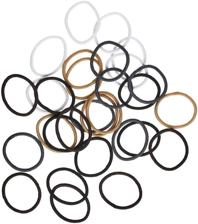 Alt view image 3 of 3 - Ouchless Elastic Hair Ties, 30 Ct, Neutrals, 4MM Rubber Bands, Pain-Free