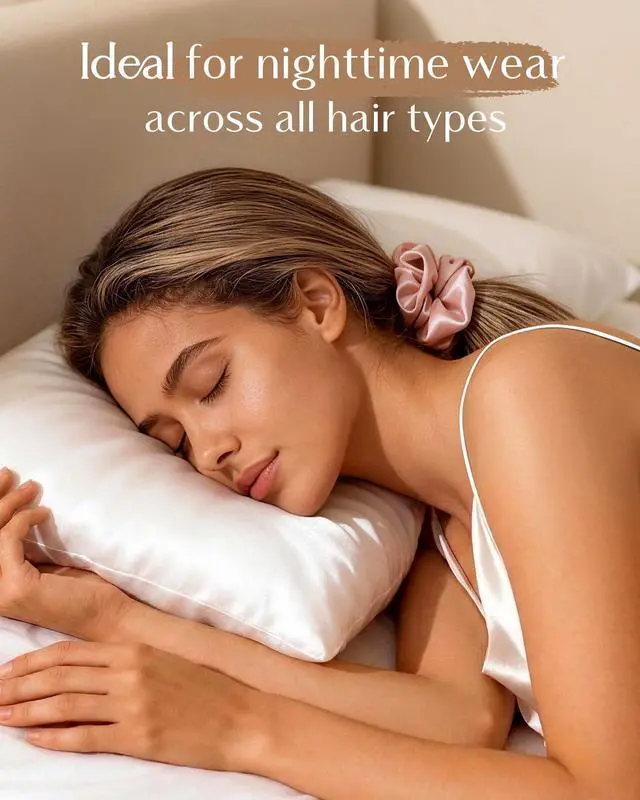 Alt view image 6 of 7 - 8 Pcs Satin Scrunchies - Silk Feeling Scrunchies Ponytail Holders | No Damage Frizz Free Soft Satin Hair Ties, Hair Accessories for Women Work Home Sleep Workouts