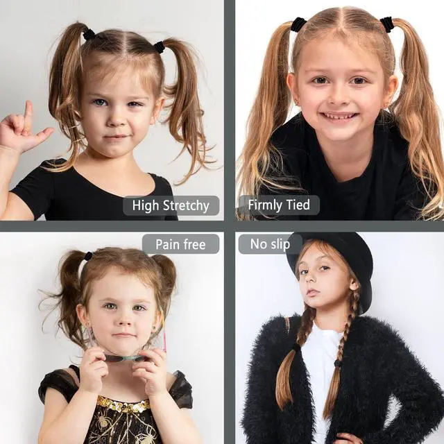 Alt view image 6 of 7 - Black Hair Ties for Women, Girls, Kids & Men 280 Bulk Pack, 4MM Ponytail Holders Hair Elastic Bands for Thick, Medium, Thin, Fine, Short Hair Rubber Bands Non Slip & No Damage Hair Accessories