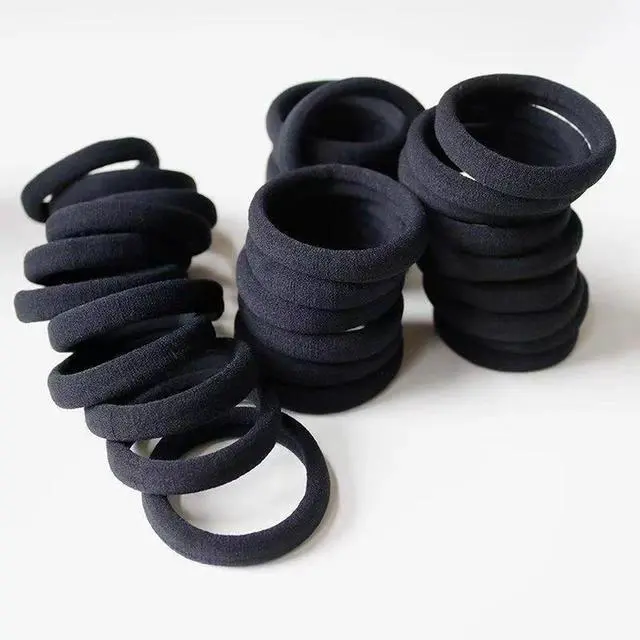 Alt view image 2 of 7 - 200PCS Black Hair Ties for Women & Girls Men Kids Toddler - Seamless, Thick, No Damage Elastic Hair Bands for Ponytails, Workouts, and Daily Use, Soft Seamless Nylon Hair Ties For Thick & Curly Hair.