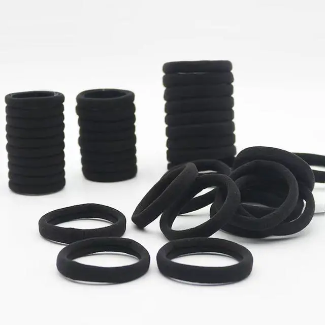 Alt view image 4 of 7 - 200PCS Black Hair Ties for Women & Girls Men Kids Toddler - Seamless, Thick, No Damage Elastic Hair Bands for Ponytails, Workouts, and Daily Use, Soft Seamless Nylon Hair Ties For Thick & Curly Hair.