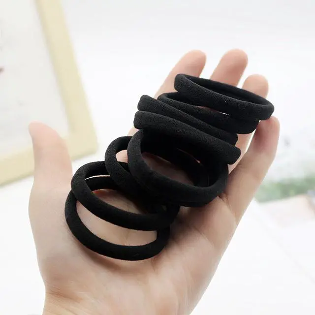Alt view image 5 of 7 - 200PCS Black Hair Ties for Women & Girls Men Kids Toddler - Seamless, Thick, No Damage Elastic Hair Bands for Ponytails, Workouts, and Daily Use, Soft Seamless Nylon Hair Ties For Thick & Curly Hair.