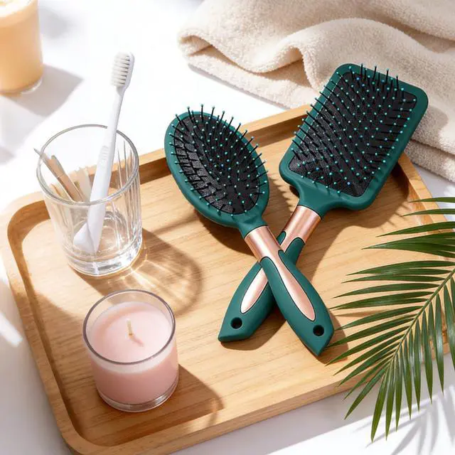 Alt view image 7 of 7 - Paddle Hair Brush Air Cushion Hairrush Basic Paddle Brush | Anti-Static Massage Hair Brushes,Cushion Base Detangling & Volumizing, Nylon Bristle Hairbrush for Men and Women