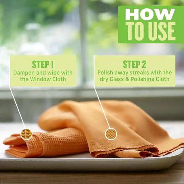 Alt view image 2 of 6 - Window and Glass Cleaner Kit, Just Add Water - 1 Kit | Chemical-Free Cleaning - Reusable & Machine Washable Towel, Versatile Use for Mirrors, Cars, & Lenses, Tangerine Orange