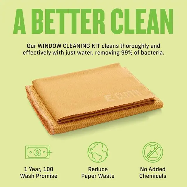 Alt view image 4 of 6 - Window and Glass Cleaner Kit, Just Add Water - 1 Kit | Chemical-Free Cleaning - Reusable & Machine Washable Towel, Versatile Use for Mirrors, Cars, & Lenses, Tangerine Orange