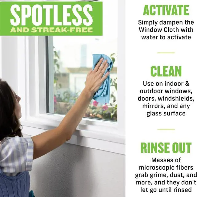 Alt view image 4 of 7 - Window and Glass Cleaner Kit, Just Add Water - 1 Kit | Chemical-Free Cleaning - Reusable & Machine Washable Towel, Versatile Use for Mirrors, Cars, & Lenses, Alaskan Blue
