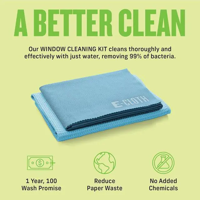 Alt view image 5 of 7 - Window and Glass Cleaner Kit, Just Add Water - 1 Kit | Chemical-Free Cleaning - Reusable & Machine Washable Towel, Versatile Use for Mirrors, Cars, & Lenses, Alaskan Blue