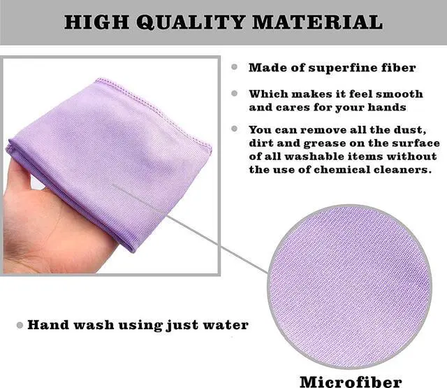Alt view image 2 of 7 - NorwexWindow Cleaning Cloth, Glass Cloth, Only Use Water, No Chemical Needed, Streaks Schatches Free, Just Add Water (Purple 1 Pack)