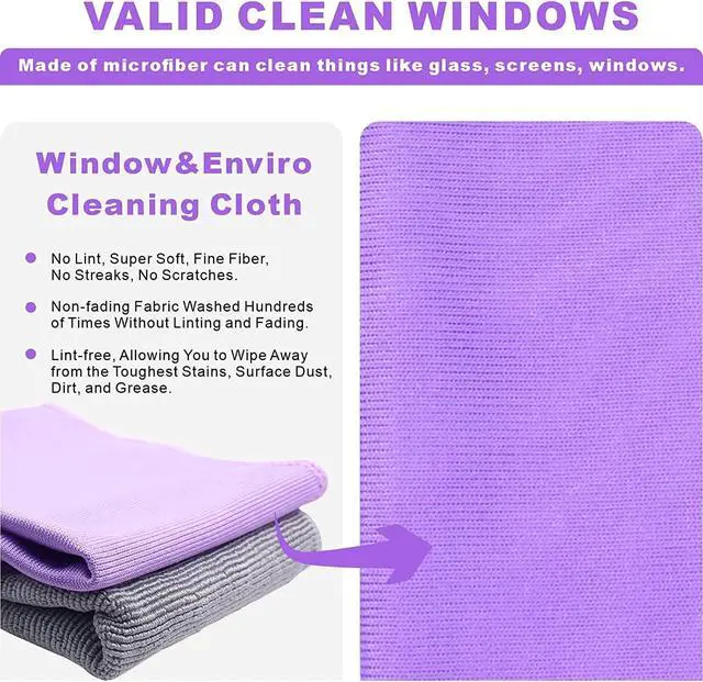 Alt view image 3 of 7 - NorwexWindow Cleaning Cloth, Glass Cloth, Only Use Water, No Chemical Needed, Streaks Schatches Free, Just Add Water (Purple 1 Pack)