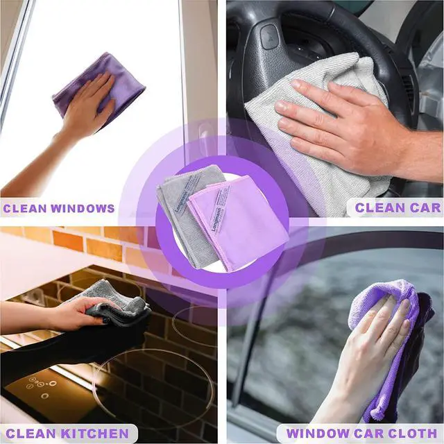 Alt view image 5 of 7 - NorwexWindow Cleaning Cloth, Glass Cloth, Only Use Water, No Chemical Needed, Streaks Schatches Free, Just Add Water (Purple 1 Pack)
