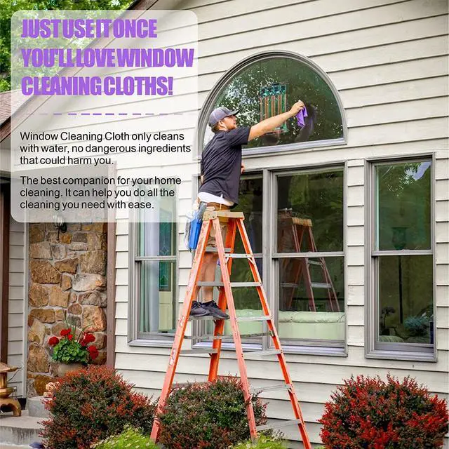 Alt view image 6 of 7 - NorwexWindow Cleaning Cloth, Glass Cloth, Only Use Water, No Chemical Needed, Streaks Schatches Free, Just Add Water (Purple 1 Pack)