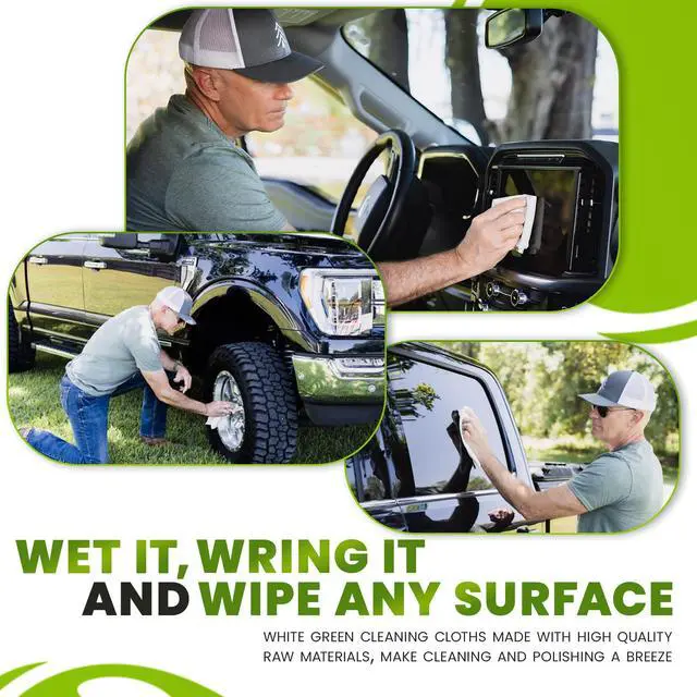 Alt view image 4 of 5 - 1-Pack Reusable Cleaning Cloth for Streak-Free Windows, Mirrors & All-Purpose Cleaning Chemical-Free, Absorbent, Non-Abrasive, 16" x 16" White Cleaning Rag, Made in the USA