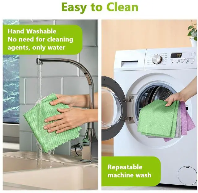 Alt view image 6 of 7 - Glass Cleaning Cloths 6 PK, Lint Free Towel for Windows, Mirrors | 16"X14" Microfiber Cloths With Magic Cleaning Power for Mirrors, Screens, Glasses, Stainless Steel