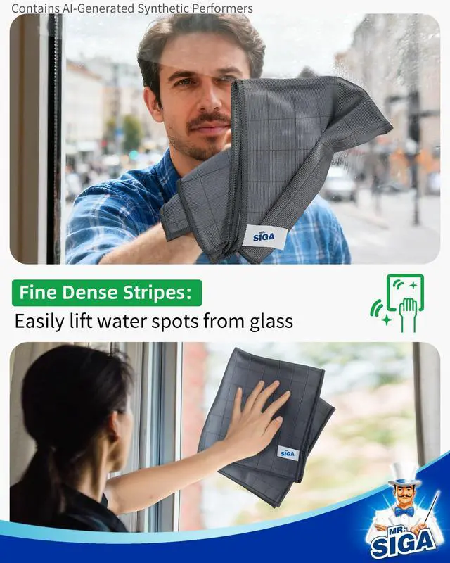 Alt view image 5 of 6 - Ultra Fine Microfiber Glass Cleaning Cloths, Pack of 6 | Lint free window cleaning cloths, ultra fine microfiber polishing cloths, 34 x 39 cm(13.3 x 15.3 inch)