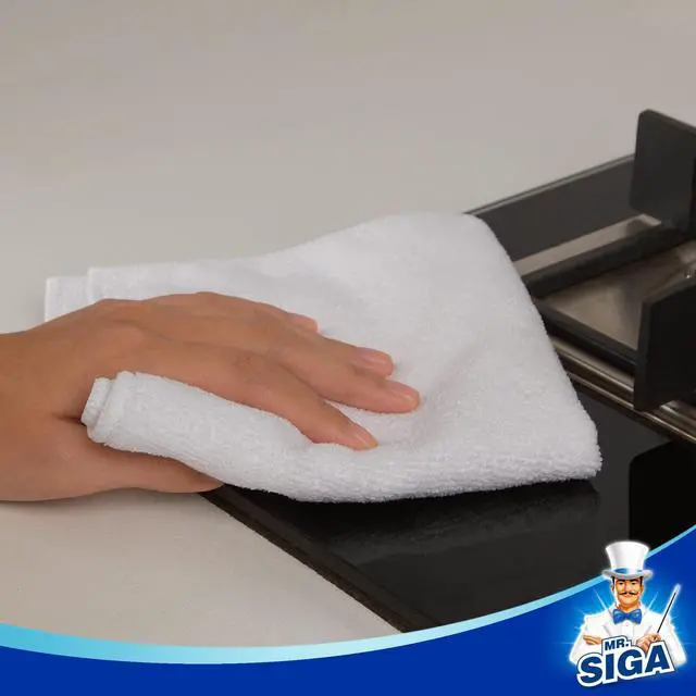 Alt view image 7 of 7 - Microfiber Cleaning Cloths, Streak Free Microfiber Towels, 12 Pack | All-purpose microfiber cloths, ultra absorbent, reusable household cleaning towels, White 32 x 32 cm(12.6 x 12.6 inch)