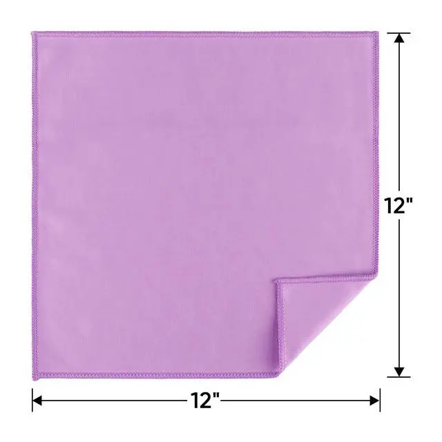 Alt view image 6 of 7 - Glass Cleaning Cloths 12PK, Streak Free Towel for Windows, 12x12in | Lint Free&Reusable Microfiber Cleaning Cloth for Mirrors, Screens, Glasses, Stainless Steel, Purple