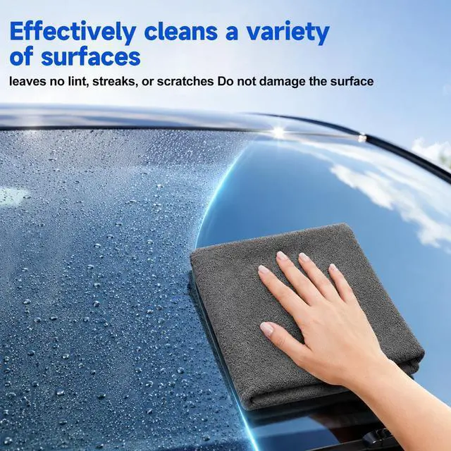 Alt view image 5 of 7 - 5PCS Magic Cleaning Cloth, Thick Microfiber, StreakFree for Windows & Glass, Lint Free Reusable Glass Cleaning Rags, Streak Free Magic Cloth for Car Windshields, Mirrors, Stainless Steel (20x30cm)