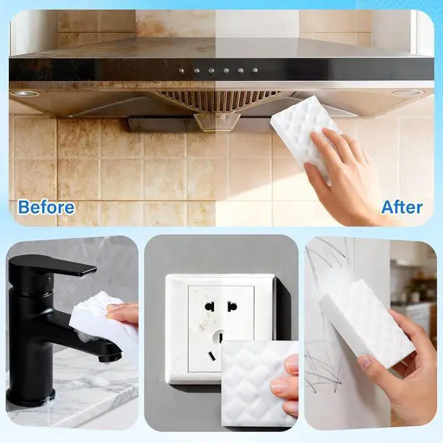 Alt view image 6 of 7 - 30 Pack 2X Magic Sponges Cleaning Eraser, Density Stronger Melamine Sponge | Foam Pads, Multi-Functional Household Cleaner Dish Sponge, Cleaning Supplies for Bathroom, Floor, Sink,Wall Cleaner