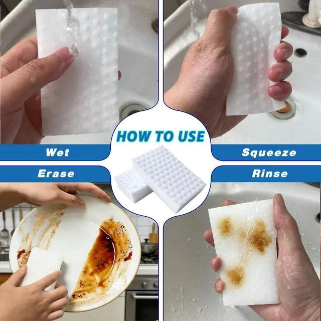 Alt view image 5 of 6 - 20 Pack Magic Cleaning Sponge Erasers 2X Density Melamine Foam Sponges Bulk |