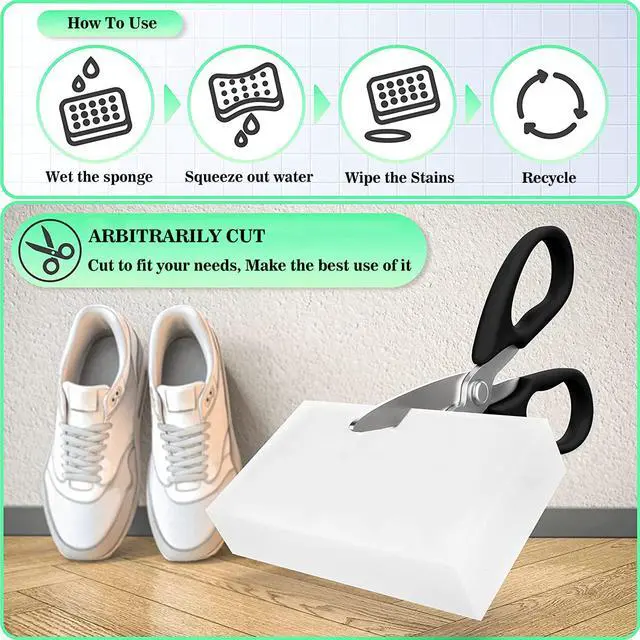 Alt view image 4 of 7 - Magic Sponge Eraser, 50Pack Melamine Sponge Foam Bulk Sheets Cleaning Pads, Multi-Functional Household Cleaning Sponges for Dish, Kitchen, Stove, Bathtub, Sink, Furniture