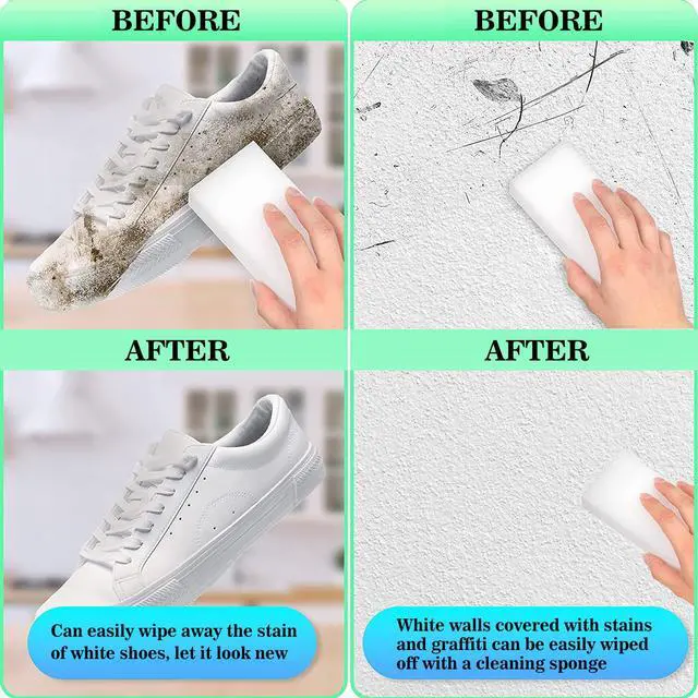 Alt view image 5 of 7 - Magic Sponge Eraser, 50Pack Melamine Sponge Foam Bulk Sheets Cleaning Pads, Multi-Functional Household Cleaning Sponges for Dish, Kitchen, Stove, Bathtub, Sink, Furniture
