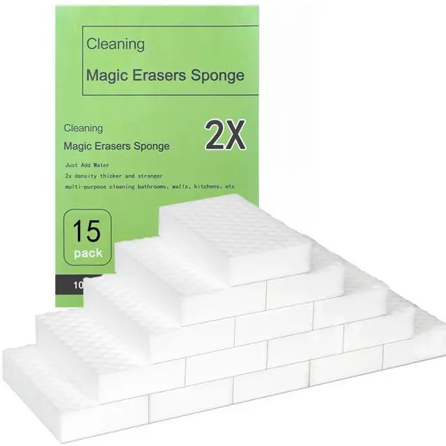 Main image of 15 Pack Magic Sponges, Extra 2X Density, Heavy Duty Cleaning Sponges for Kitchen, Bathroom, Wall, Melamine Foam Pads for Tough Stains, No Scratching