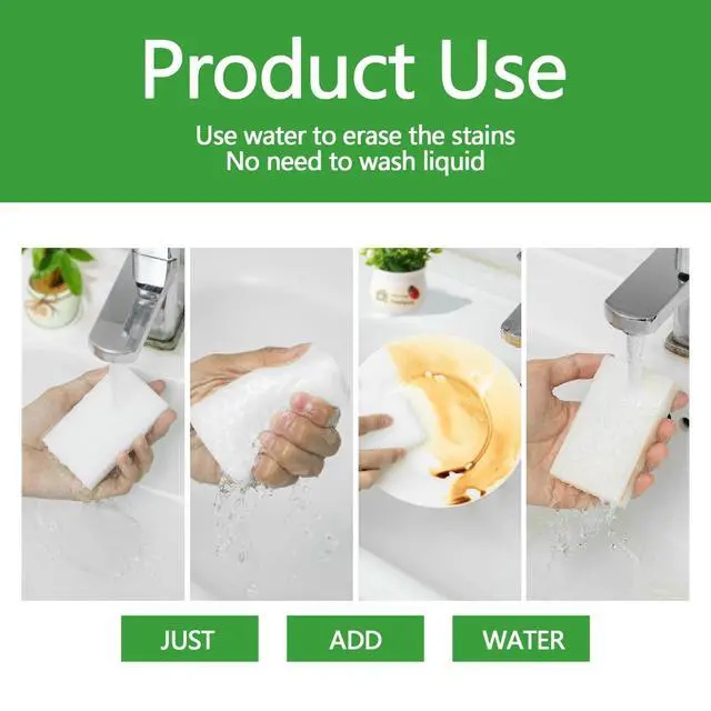 Alt view image 3 of 7 - 15 Pack Magic Sponges, Extra 2X Density, Heavy Duty Cleaning Sponges for Kitchen, Bathroom, Wall, Melamine Foam Pads for Tough Stains, No Scratching