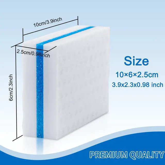 Alt view image 2 of 7 - Upgrade Melamine Sponge, 20 Pack Extra Thick More Lasting 3X Density Premium Magic Sponge Eraser, Multi Surface Power Scrubber Foam Stain and Mark Removal Cleaning Pads